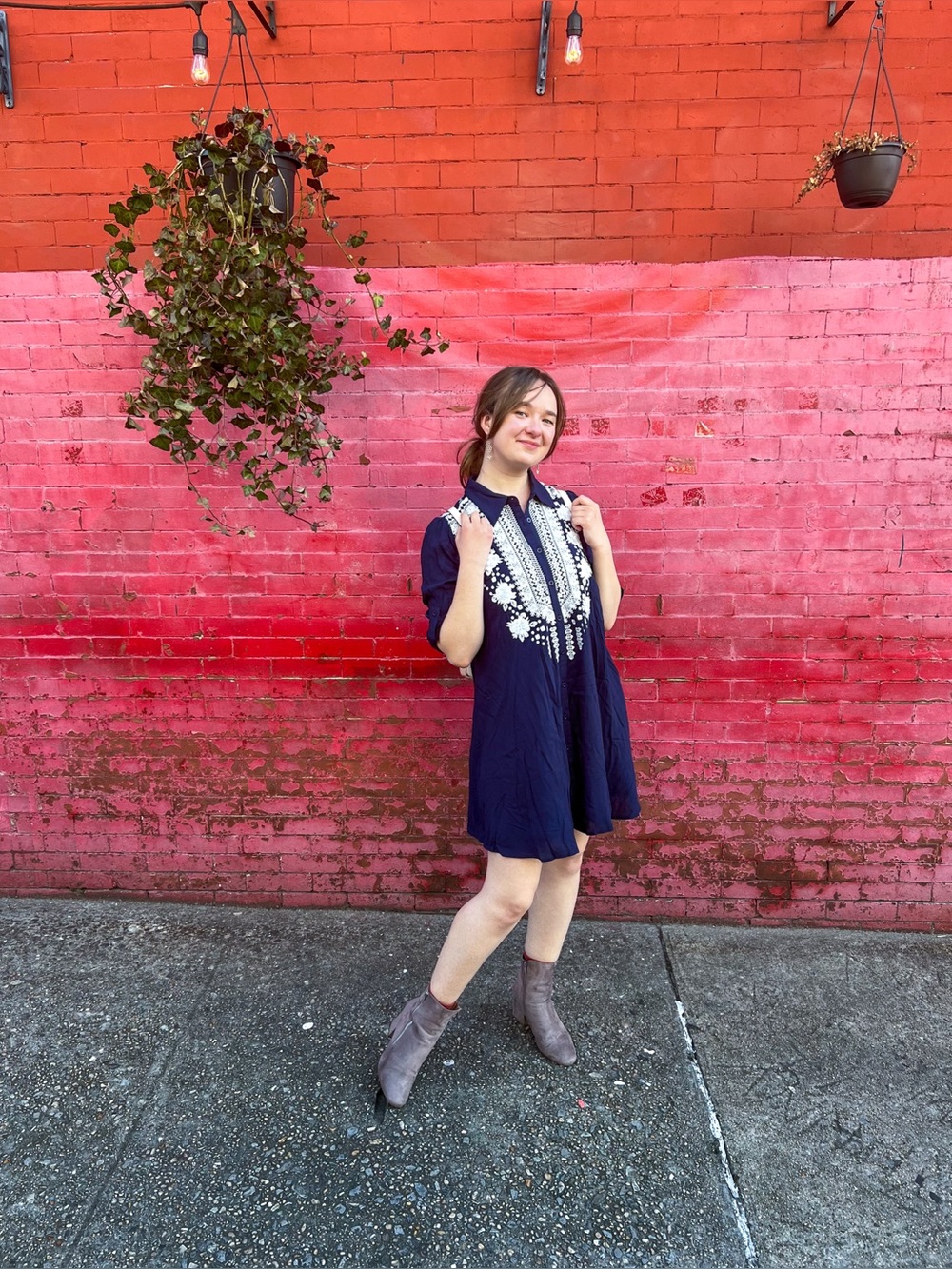 Unique Vintage Savanna Jane Embroidered Floral Dress